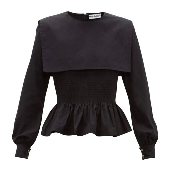 Molly Goddard Lucy Peplum Cotton Poplin Top Whimsygoth Size US 10 (UK 14) - Picture 6 of 15